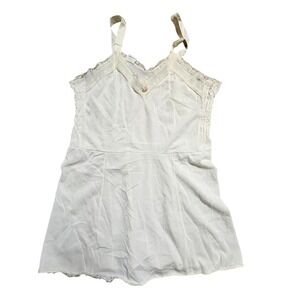 Vintage 70s Her Majesty Girls Lace Trim Full Slip Dress 6X Coquette Cottagecore